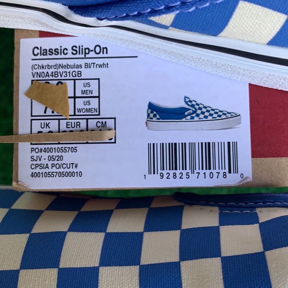 VANS CLASSIC SLIP ON CHKRBRD NEBULAS Bl/Trwht WMNS - Picture 16 of 16